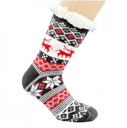 BLACK AND RED CHRISTMAS SOCKS ONE SIZE