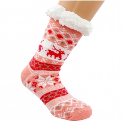 PINK AND RED CHRISTMAS FANTASY SOCKS ONE SIZE